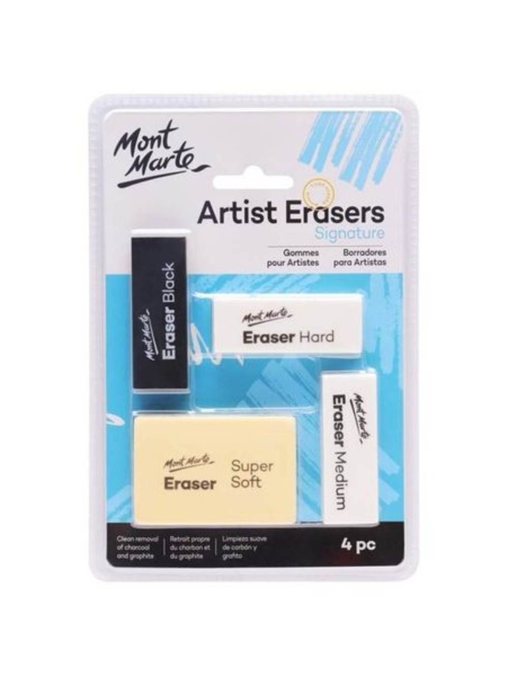 MONT MARTE-Artists Eraser Pack 4pcs